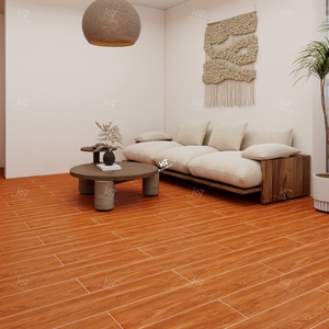 Azulejos de Cerámica para Piso con Aspecto de <span class=keywords><strong>Madera</strong></span>, Color Rojo Oscuro Marrón, Modernos y Económicos, para Sala de Estar, Venta al por Mayor - Product Image 6