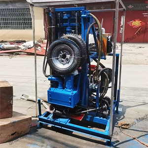 Buen <span class=keywords><strong>precio</strong></span> en plataforma de perforación rotativa de motor diésel de <span class=keywords><strong>pozo</strong></span> de agua hidráulico portátil de 100m y 150m con bomba componentes de núcleo pequeño - Product Image 2