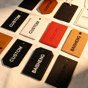 Etichetta Personalizzata con Logo in Cartoncino Spesso, Cuoio PU Cerato, Etichetta con Rivetto in Metallo Goffrato <span class=keywords><strong>per</strong></span> Abbigliamento da Casa, Pigiama e Intimo - Product Image 3