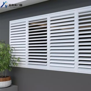 Fenêtre à persiennes horizontale moderne en alliage d'aluminium, résistante aux ouragans, étanche, ventilée, à <span class=keywords><strong>manivelle</strong></span> manuelle, antivol, pour entrepôt extérieur - Product Image 3