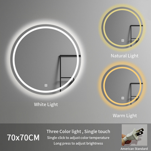Espejo de Baño Iluminado Moderno de 70 cm con Temperatura de Color Ajustable, Espejo Inteligente LED Resistente a la Humedad para Hotel y Hogar - Product Image 5