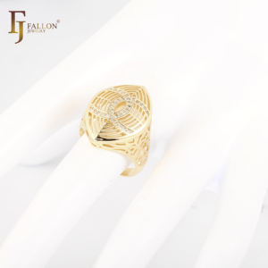Anéis de Moda FJ Fallon em Filigrana, Revestidos em Ouro 14K, Base de Latão - Product Image 6