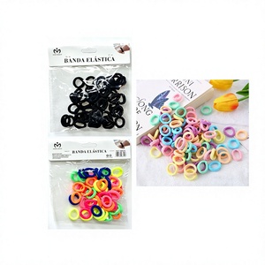 Elastici per Capelli in Nylon Tinta Unita per Donna, 20cm, 50 Pezzi, 12 Confezioni, per Uso Quotidiano - Product Image 1