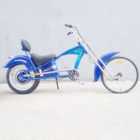 Sepeda Chopper Listrik Vintage untuk Dewasa dengan Baterai Lithium 48v, Motor Brushless 500W, Ban Lebar, dan Garpu Suspensi, Buatan Pabrik Cina