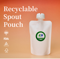 Personnalisé 50 100 ml Eco Biodégradable Bouchon À Vis Squeeze Buse Sac pour Liquide Réutilisable Recharge Bec D'emballage Organique Bébé Alimentaire Poche