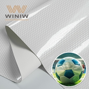 Tissu de balle en imitation de football végétalien en PU à effet antidérapant à sens visuel fort pour la fabrication de cuir de ballon de football - Product Image 2