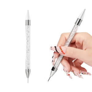 Stylo à cire pour strass, outil de pose de cristaux, outil de pose de clous pour nail art, outil de pose de points, outil de perçage DIY, double tête en plastique, 1 pièce, 3 ans - Product Image 1