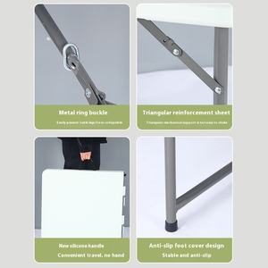 Mesa Plegable Portátil Moderna de Hierro para Exteriores, de Plástico Moldeado por Soplado, para 4 Personas, Diseño Sencillo para Puesto de Mercado Nocturno o Camping - Product Image 3