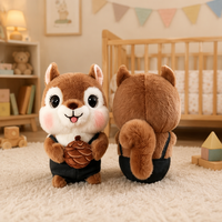 Peluche Écureuil Réconfortant – Brodé, Rembourré en Polyester et Coton PP, Cadeau Idéal pour Dormir