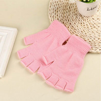 Gants tricotés, extensibles, demi-doigt, élastiques, doux et chauds, pour femmes, OEM, ODM, hiver, collection 2020