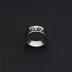 2026 New Popular Simple Unique Design Vintage Flame Pattern <b>Ring</b> <b>Adjustable</b> Unisex's Stainless Steel <b>Rings</b> Wholesale Jewelry - Product Image 5