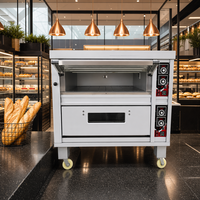 Oven Komersial Rui Tai 2 Dek 4 Loyang, Stainless Steel Kontrol Independen Hemat Energi, untuk Toko Roti dan Jaringan Restoran