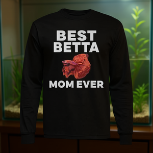 เสื้อยืดแขนยาว Best Betta Mom Ever ของขวัญสำหรับคนรักปลาเบต้า - Product Image 3