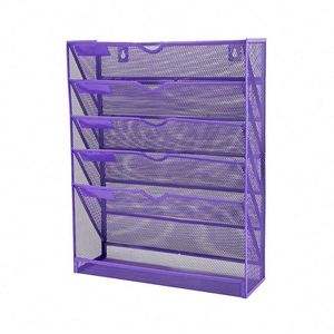 Sam Office or Home Purple Mesh Desk Organizer 6 Layers Paper Holder Desktop <b>File</b> Letter Mail <b>Document</b> Sorter - Product Image 1