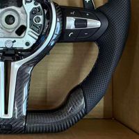 Volant de voiture en cuir et fibre de carbone noire pour BMW F07 F30 F10 F12 F15 F34 F35 F36 F20 F22 F25 F26 F32 F80 M3 M5 X7 F87