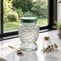Offre Spéciale : Mug en Verre Transparent en Forme de Poisson avec Écailles en Relief, Récipient Réutilisable pour Boissons Froides, Décoration et Rangement pour la Maison et la Cuisine