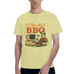 Divertente maglietta grafica da uomo CTRL ALT BBQ, maglietta a maniche corte con umorismo da programmatore, stile geek, top casual estivo - Product Image 3