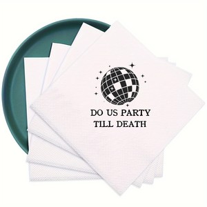 50 serviettes <span class=keywords><strong>de</strong></span> fête jetables avec citation amusante « DO US PARTY TILL DEATH » pour <span class=keywords><strong>la</strong></span> décoration <span class=keywords><strong>de</strong></span> table <span class=keywords><strong>de</strong></span> mariage, <span class=keywords><strong>de</strong></span> fête prénuptiale ou <span class=keywords><strong>de</strong></span> enterrement <span class=keywords><strong>de</strong></span> vie <span class=keywords><strong>de</strong></span> jeune fille - Product Image 3