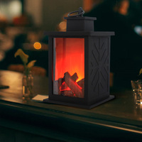 Lámpara LED con Efecto de Llama de 5W, Chimenea Artificial sin Llama, Funciona con Batería o Enchufe, Linterna con Llama Parpadeante para Decoración de Mesa