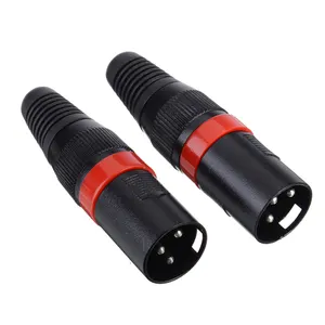 Xlr conector de microfone de 3 pinos, conector macho para microfone e áudio, com 3 pinos xlr, conector xlr para alto-falante