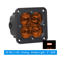 Feux antibrouillard LED 20W, 3 pouces, montage encastré, éclairage extérieur automobile, blanc, jaune, ambre, IP67, 9-36V DC, camion, SUV, 4x4, tout-terrain