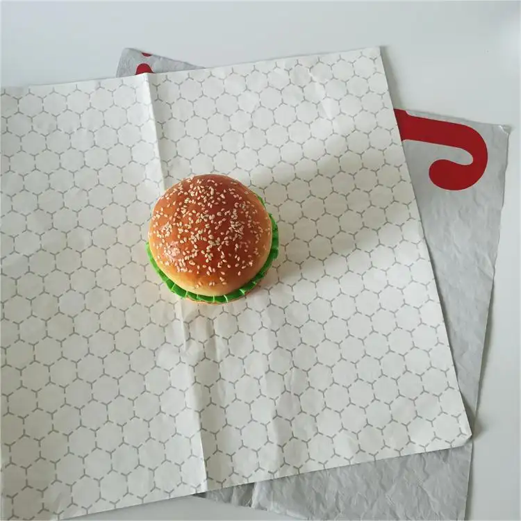 Bedrukking Gekleurde Voedsel Wikkelen Aluminiumfolie Papier Honingraat Ontwerp Hamburger Wrap