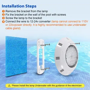 مصباح حمام سباحة قابل للتعليق على الحائط من Tadpole Abs 12V AC مقاوم للماء Ip68 إضاءة حمام سباحة Rgb تحت الماء