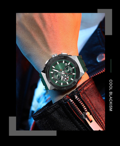 CURREN 8462 orologi da polso da uomo di marca classica Casual Business orologi in Silicone al quarzo con lancette luminose quadrante cronografo - Product Image 6