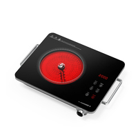 Cuisinière électrique infrarouge 2000W, plaque chauffante simple, cuisinière en céramique portable avec minuterie pour la cuisine à domicile