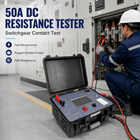 Comprobador de Resistencia de CC Portátil de 50A para Pruebas de Bobinado, Ohmímetro Digital de Baja Resistencia con Impresora Térmica