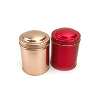 RTS 90 * H125mm runde Metall dosen mit innerer Abdeckung Tee versiegelte Blechdose mit kleiner konvexer Abdeckung Rotgold Kerzen glas lackierte Blechdose