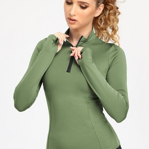 New Arrival Women's Zip Sleeve Sports <b>Jacket</b> Regular Fit Quick Drying <b>Yoga</b> Running Stand Collar Plus Size Eco-Friendly Solid - Product Image 3