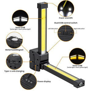 Usb Có Thể Sạc Lại Tốt Nhất Bán Thay Đổi Độ Sáng Phòng Tập Thể Dục Đèn Từ COB Làm Việc Ánh Sáng Với 180 Độ Gấp Cho Đặt Đặt Đặt Bàn Làm Việc Cầm Tay - Product Image 2