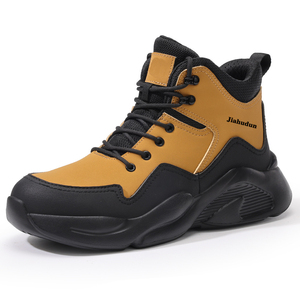 Chaussures de sécurité pour hommes en microfibre imperméables à embout d'acier, bottes hautes antidérapantes résistantes aux perforations pour l'été, le printemps, l'automne et l'hiver, usage industriel - Product Image 1