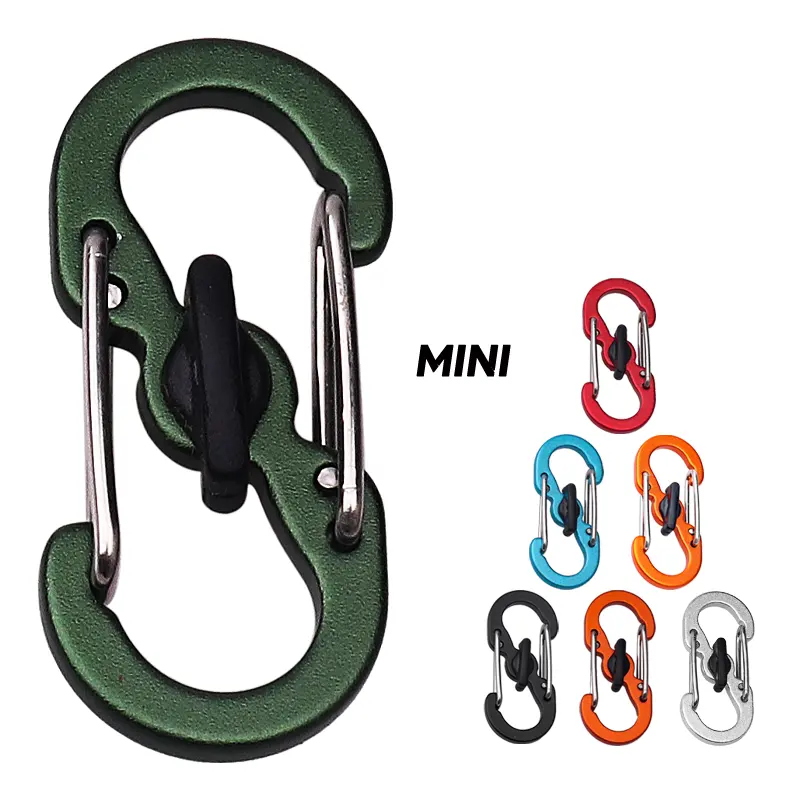 2024 1.5in Aluminum alloy s mini hooks carabiner clips custom logo Swivel self-locking hook for keychain