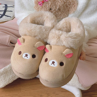 Rilakkuma coton gants femmes plaine hiver vêtements de plein air antidérapant intérieur maison chaud fourrure talon fermé livraison directe