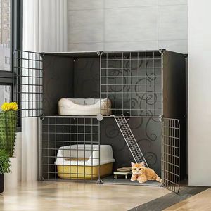 <strong>Large</strong> Cat Stainless Steel Cages Metal <strong>Kennel</strong> Folding Pet Cage Metal Chinchilla Cage - Product Image 3