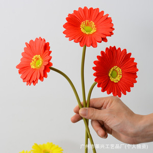 Fleurs artificielles de gerbera Laixing, orange, haute simulation, décoration de mariage - Product Image 5