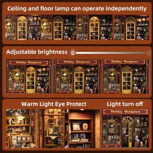 מיני הניתנים להתאמה אישית מיני צעצוע בית ספר מדף ספר חידה ספר נוק רחוב פינת רחוב פינת נופש חנות ספרים מסגרת תמונות רהיטים - Product Image 4