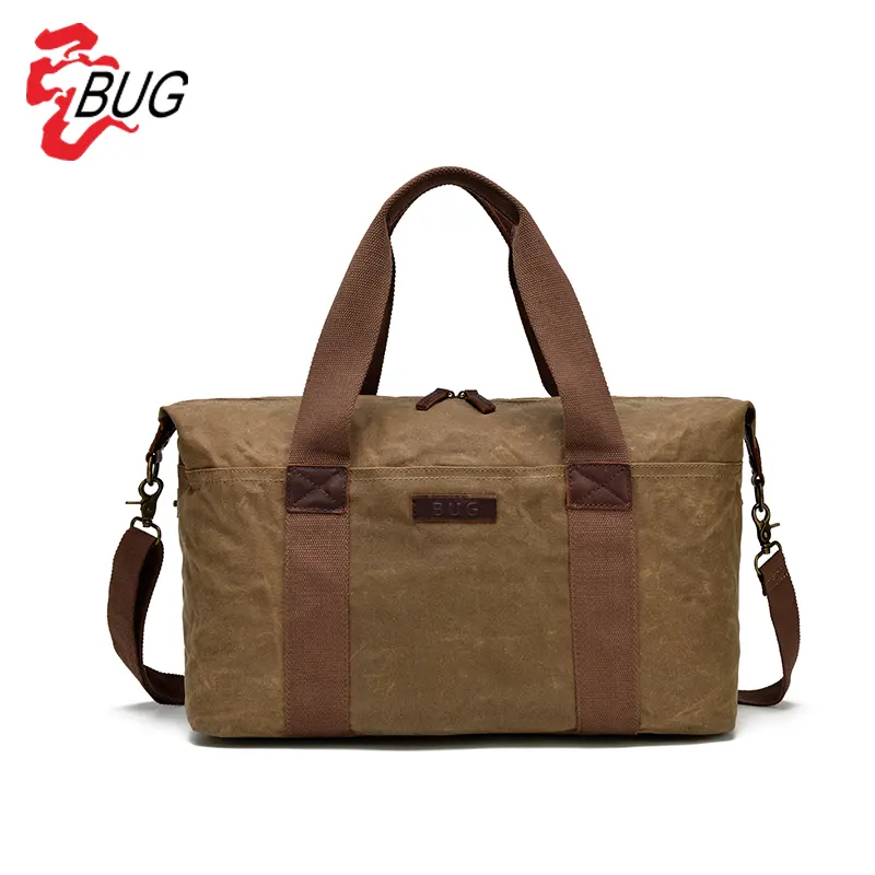 Personalizado de alta qualidade vintage impermeável encerado lona durável grande capacidade viagens lona sacola lona duffle sacos para homens