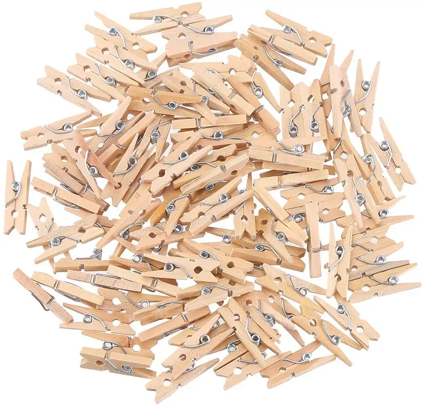 Wooden Mini Pegs 25mm Tiny Craft Wedding Hanging Photo Clips