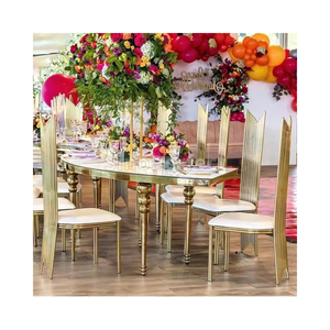 Good Quality Stainless Steel Gold <b>White</b> Banqueting Metal Luxury <b>Chairs</b> Wedding Modern <b>Dining</b> <b>Chair</b> Wed Events - Product Image 1