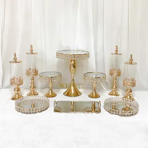 Nampan Kue Logam Bulat untuk Pajangan Kue Pernikahan, Meja Teh dan Hidangan Penutup, Set Besi dan PC, Dekorasi Pernikahan, Peralatan Kue - Product Image 1