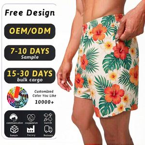 Shorts de plage professionnels personnalisés, fabriqués en usine, imprimés par sublimation, vêtements de sport, grandes tailles, polyester imperméable. - Product Image 1
