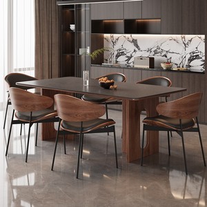 Mesa de comedor de madera maciza estilo retro americano Vishuplin para sala de estar, ideal para apartamentos pequeños, nuevo modelo 2025, estilo medieval francés - Product Image 5