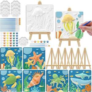 Kit de pintura en relieve de yeso DIY para niños, juego de manualidades de arte 3D hecho a mano con juguetes de dibujo fluido y herramientas de grafiti - Product Image 2