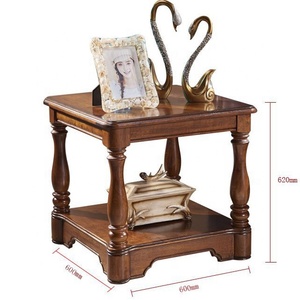 Modern <strong>End</strong> <strong>Storage</strong> <strong>Table</strong>/stool with Carved Column and Shelf Brown for Living Room - Product Image 4