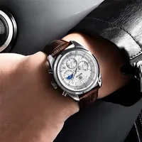 Montre-bracelet Benyar 5193 Chronographe à quartz avec calendrier et date, montre originale pour homme, étanche, montres de marque pour hommes