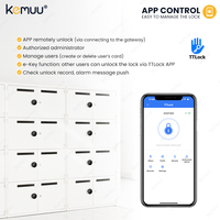 Sistema de Cerradura de Puerta RFID con App Ttlock, Cerraduras con Tarjeta Magnética NFC, Modo Público, Cerradura Inteligente para Casillero sin Llave