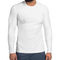 HC Wholesale OEM – Nouveaux modèles de rashguards pour hommes en taille adulte, vente en gros, personnalisables, chemises à manches longues blanches